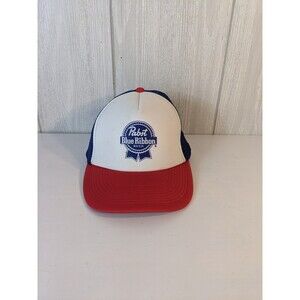 Vtg Pabst Blue Ribbon Trucker Hat Mesh Sides One Size Fits Most EUC